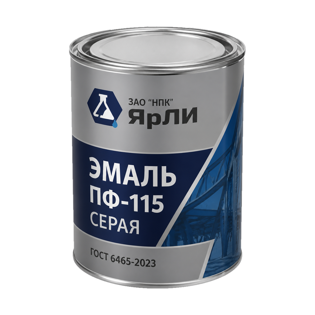 Эмаль ПФ-115 серая; ГОСТ 6465-2023 ЗАО "НПК ЯрЛИ"