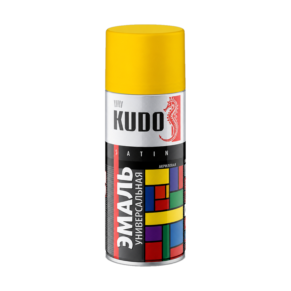 Эмаль универсальная акриловая KUDO satin RAL 1023 ярко-жёлтая KU-0A1023