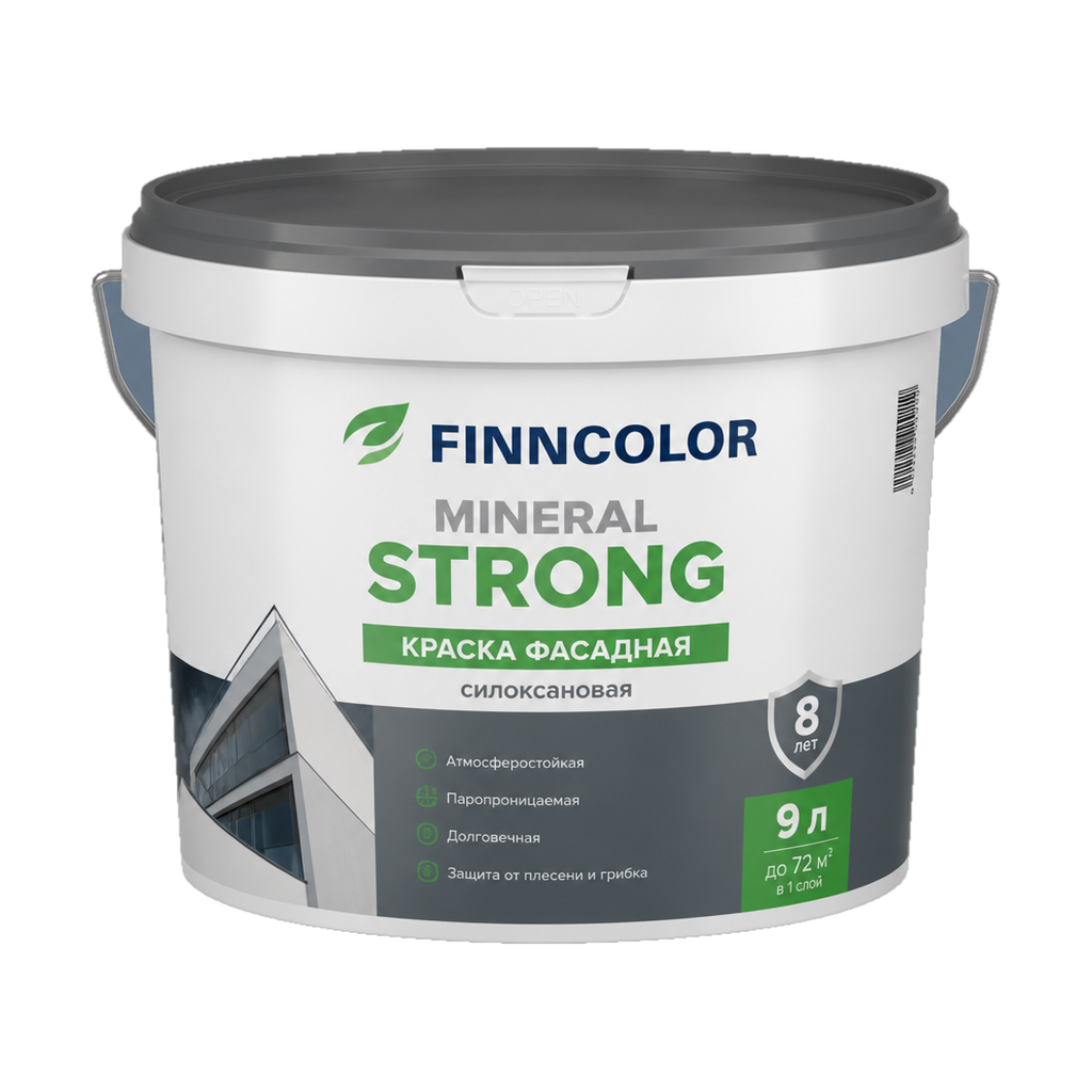 Краска фасадная FINNCOLOR MINERAL STRONG белая - (в ведре 9л)