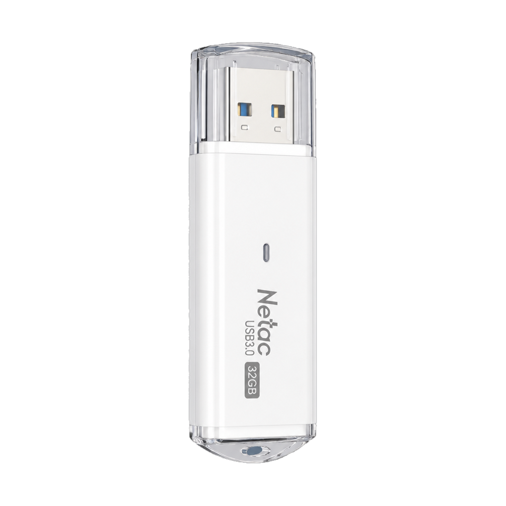 Накопитель USB 3 32GB Netac U185 белый, LED индикатор