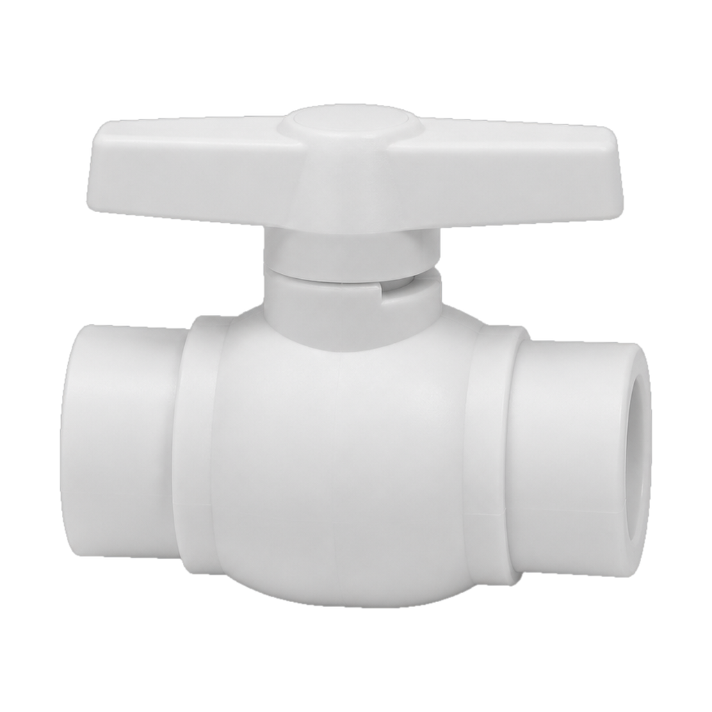 Полнопроходной шаровой кран PRO AQUA PP-R белый d-40 мм