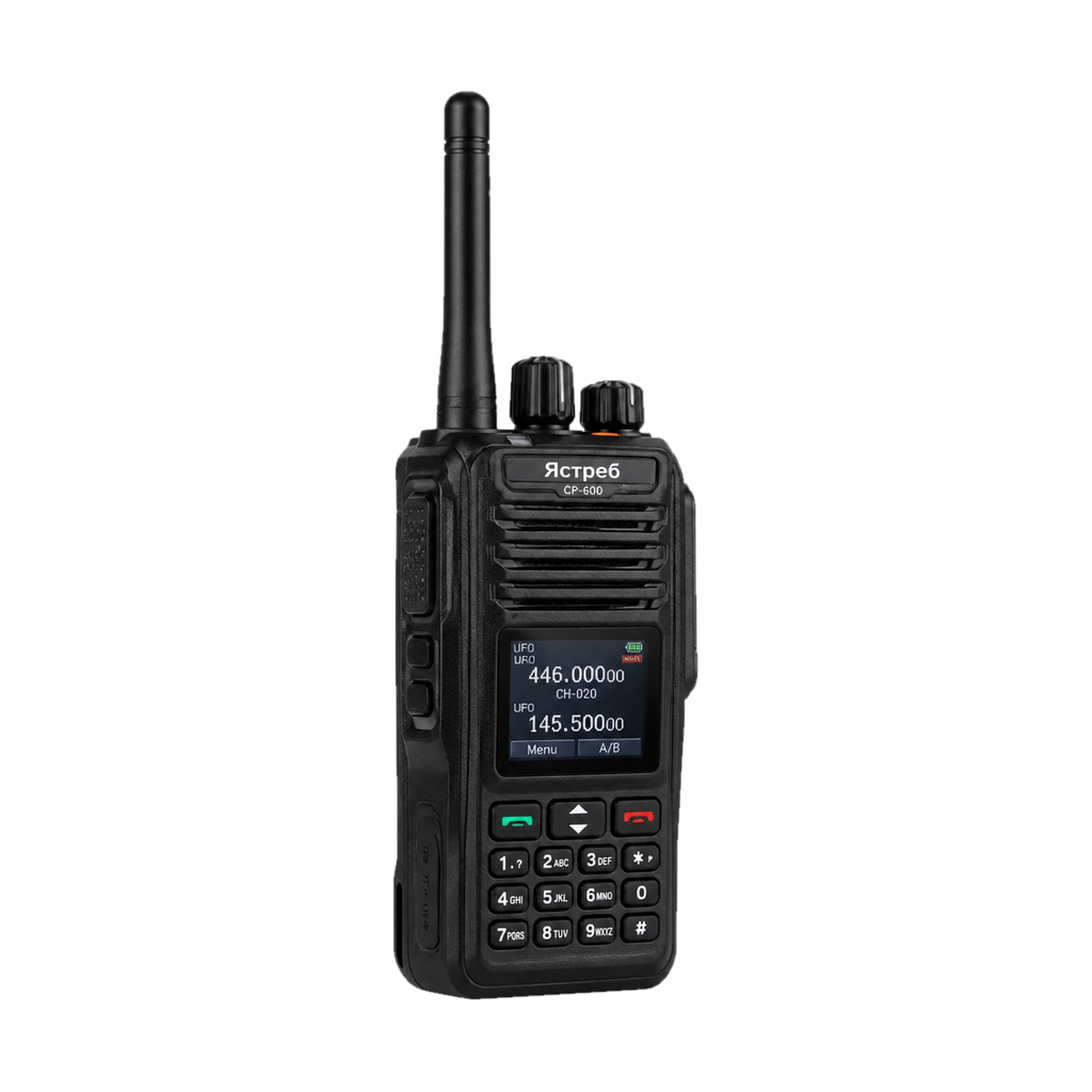 Радиостанция Ястреб СР-600, LPD, PMR, UHF 400-470 МГц, 12Вт,199 каналов, аккумулятор 4200 мАч с разъ
