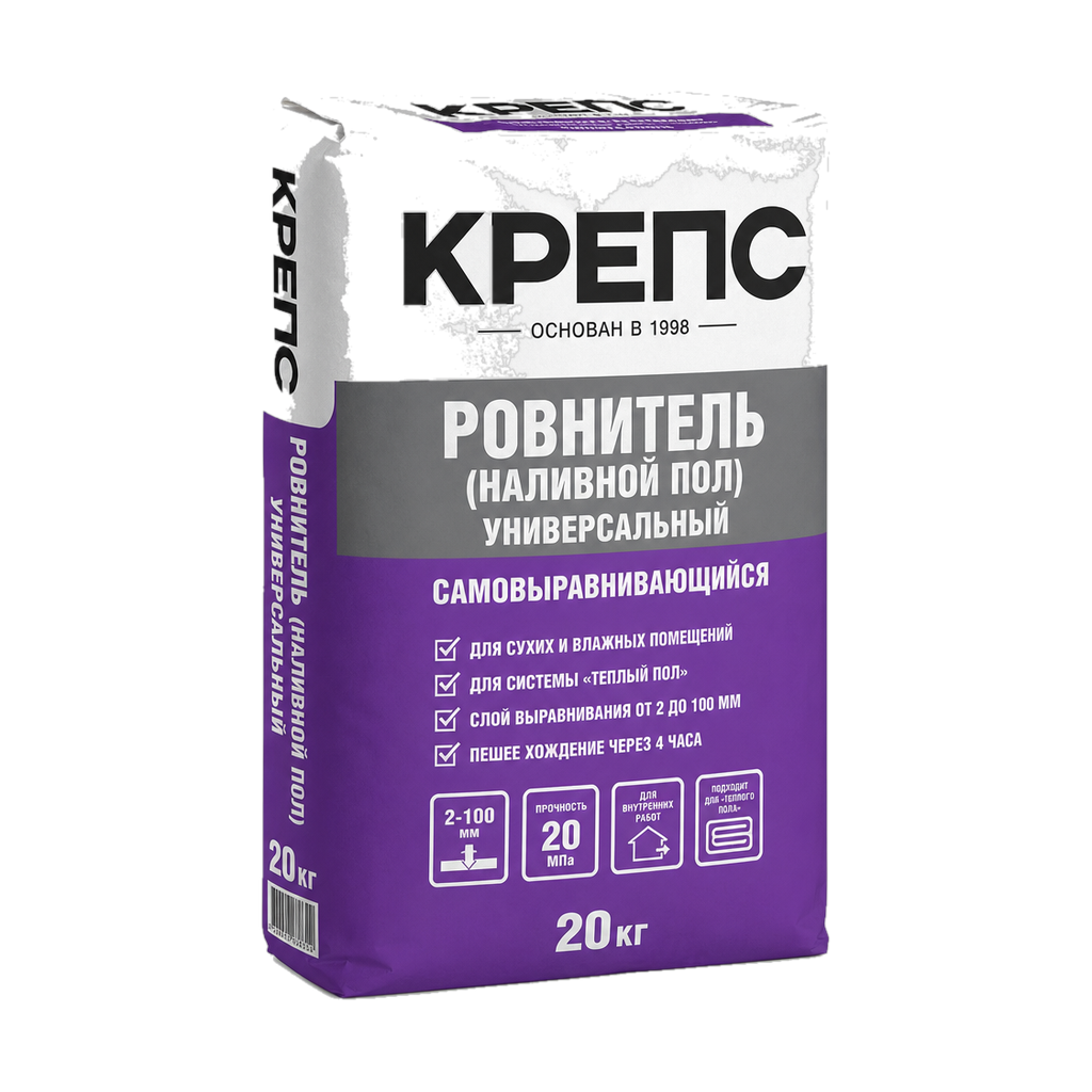 Ровнитель (наливной пол) универсальный Крепс самовыравнивающийся 20 кг